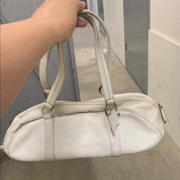 Vintage Danier y2k east west White Leather Handbag - Picture 1 of 3